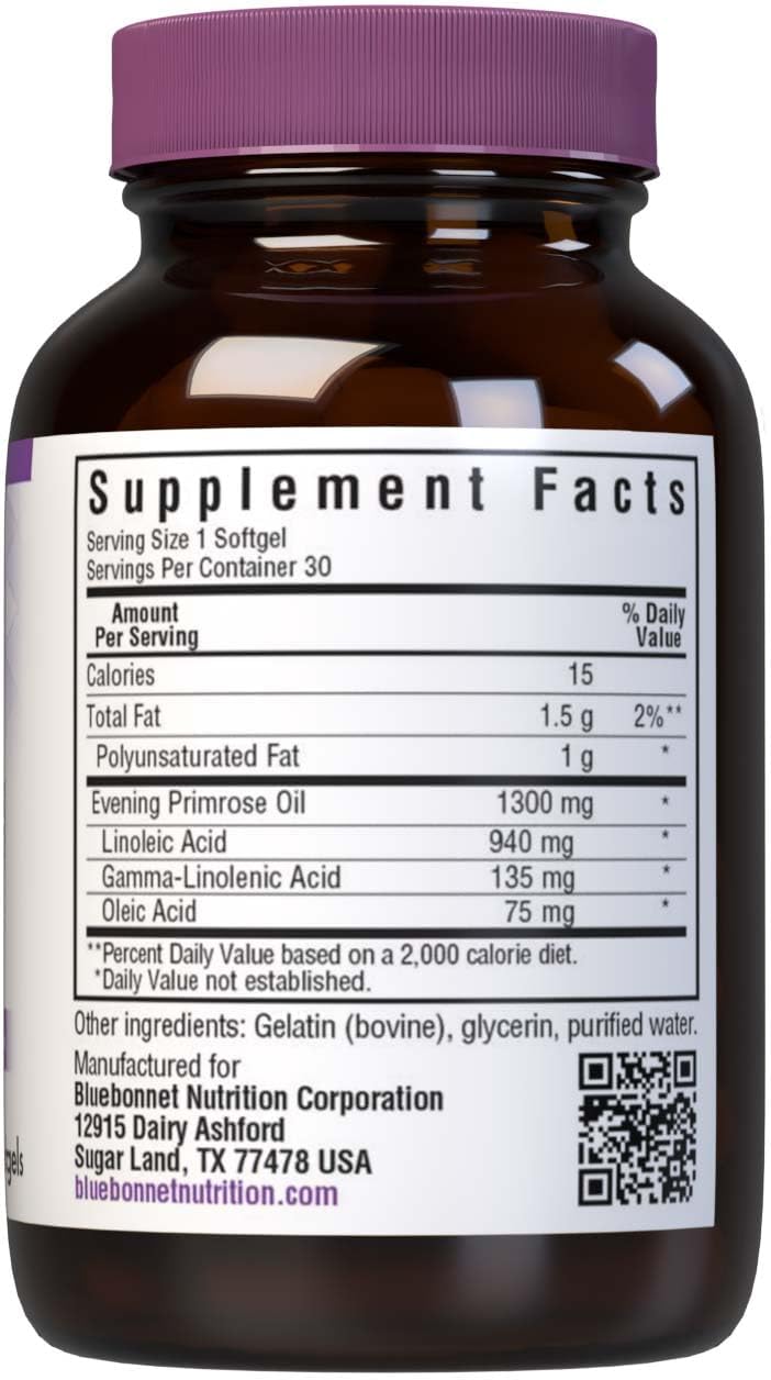 Bluebonnet Evening Primrose Oil For Women 1300Mg Softgels - Cold Pressed - Women'S Health Supplement - Gamma-Linolenic Acid (Gla) - Non-Gmo, Gluten-Free, Soy-Free, Dairy-Free - 90 Softgels : Grocery & Gourmet Food
