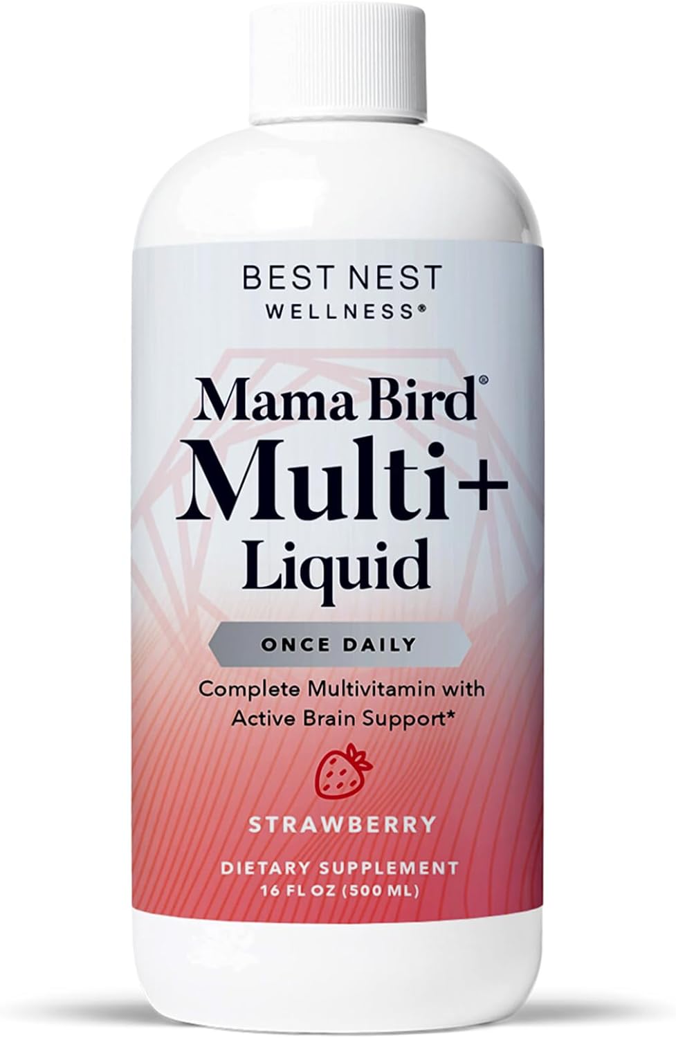 Best Nest Wellness Mama Bird Liquid Prenatal Vitamin, Methylated Prenatal Vitamins, Organic Fruit Blend, Vegan, Methylfolate (Folic Acid For Pregnant Women), Strawberry Flavor, 16 Oz