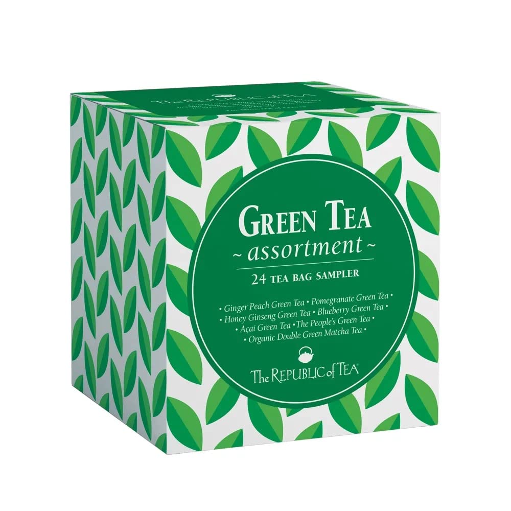 The Republic Of Tea - Green Tea Assortment Sampler, 24 Individually Wrapped Tea Bags