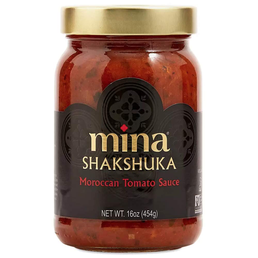 Mina Shakshuka Sauce, Moroccan Tomato Sauce, 16 Oz Sugar Free Sauce, Keto Friendly, Perfect To Use As Pasta Sauce And Simmer Sauce, Delicious With Eggs, Pizza, Sandwiches, And More