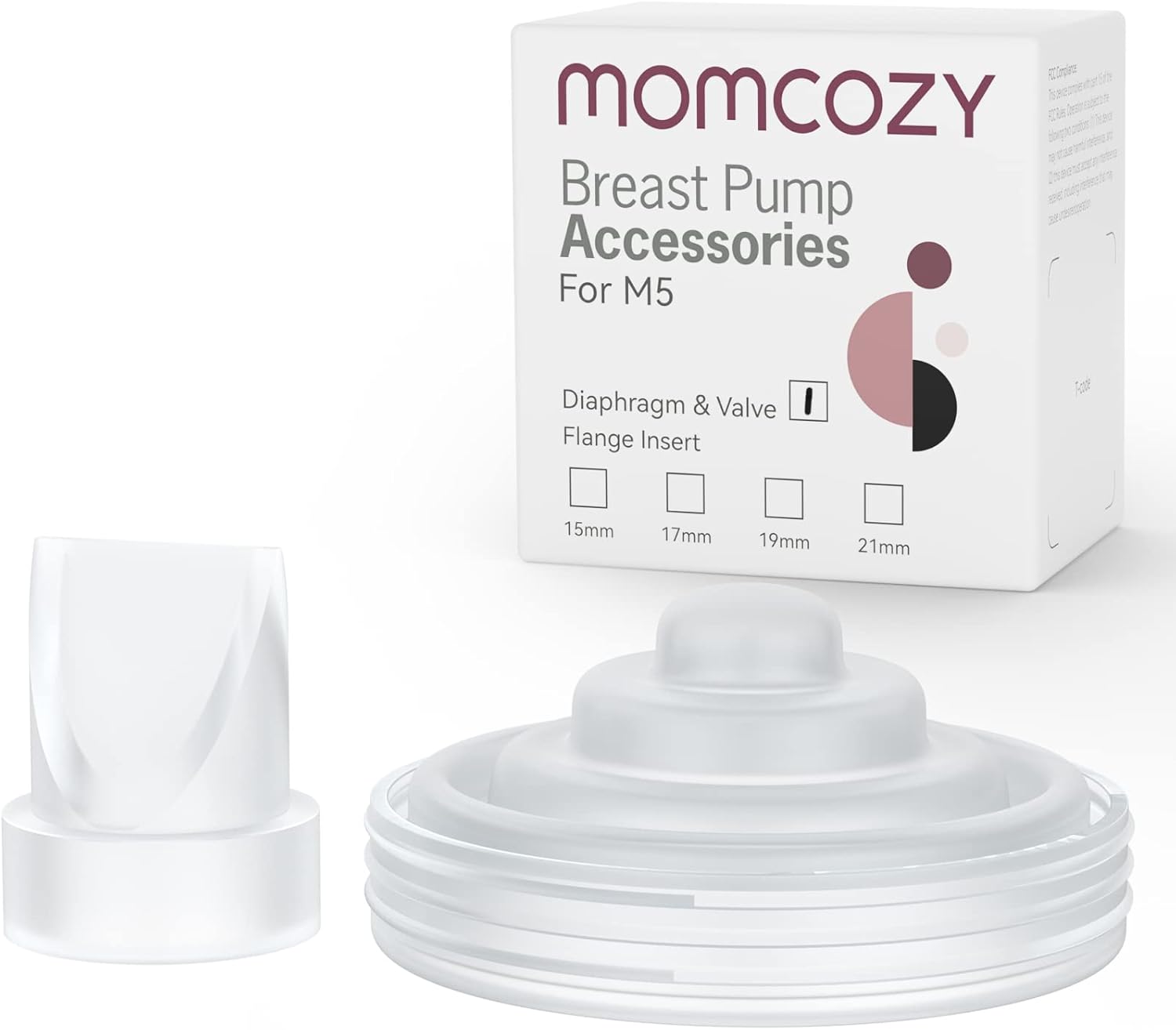 Momcozy Duckbill Valves & Silicone Diaphragm Compatible With Momcozy M5. Original Momcozy M5 Breast Pump Replacement Accessories, 1 Pack