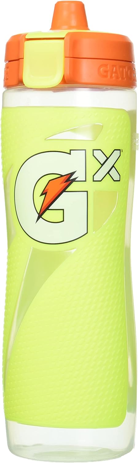 Gatorade Gx Hydration System, Non-Slip Gx Squeeze Bottles Neon Yellow Plastic, 30 Oz