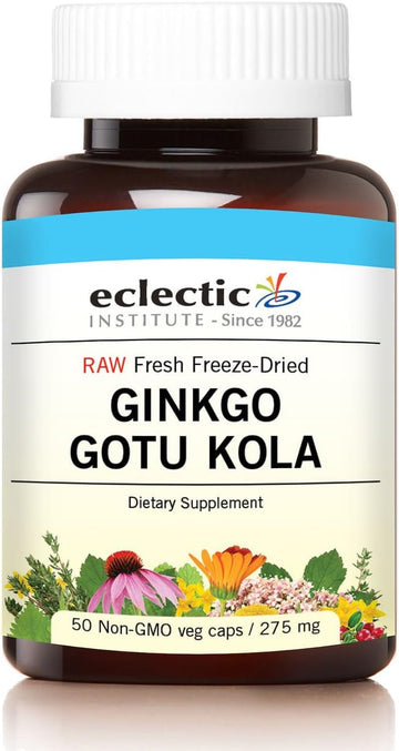 Eclectic Ginkgo Gotu Kola Freeze Dried Vegetables with Glass, Blue, 50 Count