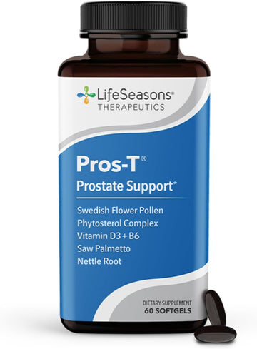 Pros-T - Prostate Support Supplement - Saw Palmetto, Phytosterol, Zinc, Nettle, Vitamin D-3 & B6 - Promote Healthy Prostate Function & Normal Urinary Flow - Improve Tissue Integrity - 60 Capsules