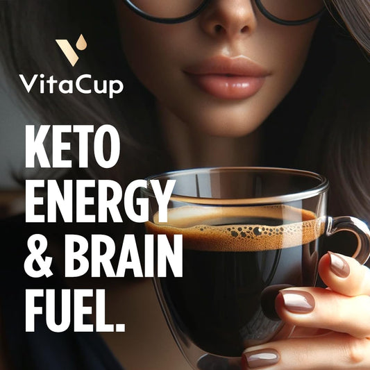 Vitacup Genius Instant Coffee Packets, Increase Energy & Focus, Keto Coffee, Serve Hot Or Cold Brew, Mct Oil, Turmeric, B Vitamins, D3, Bold & Smooth,100% Arabica Coffee In Single Serve Sticks, 10 Ct