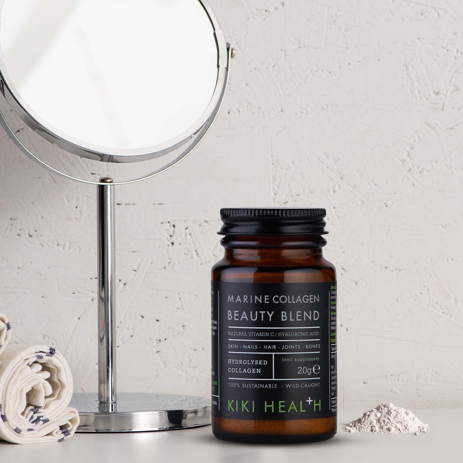 Kiki Health Marine Collagen Peptides Beauty Blend | Vital Protein Supplement For Skin, Hair Nails, Bones, Joints & Digestion | Hydrolysed Collagen With Vitamin C And Hyaluronic Acid - 20G