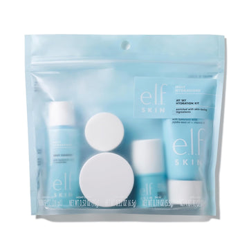 E.L.F. Skin Holy Hydration! Jet Set Hydration Kit, Travel Friendly Hydrating Skincare Set, Face Cleanser, Balm, Moisturizer, Eye Cream & Night Cream, Vegan & Cruelty-Free