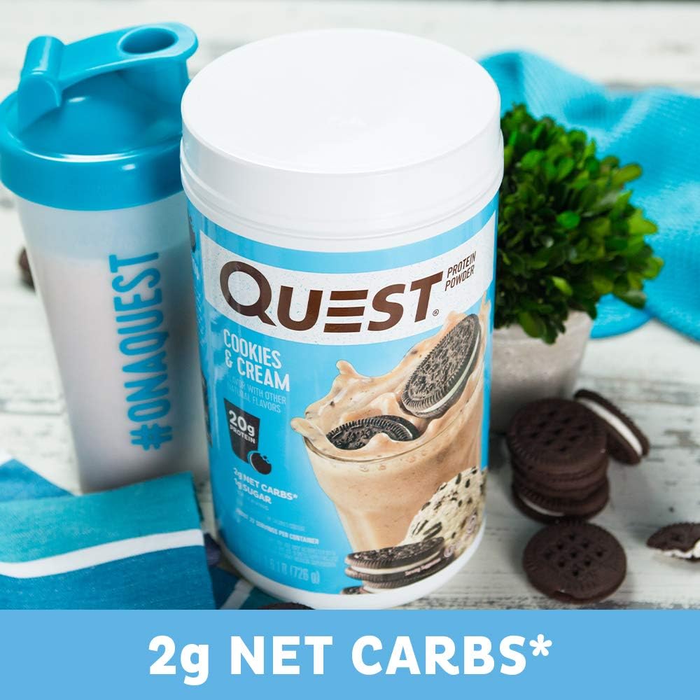 Quest Nutrition Cookies & Cream Protein Powder; 20g Protein; 1g Sugar;