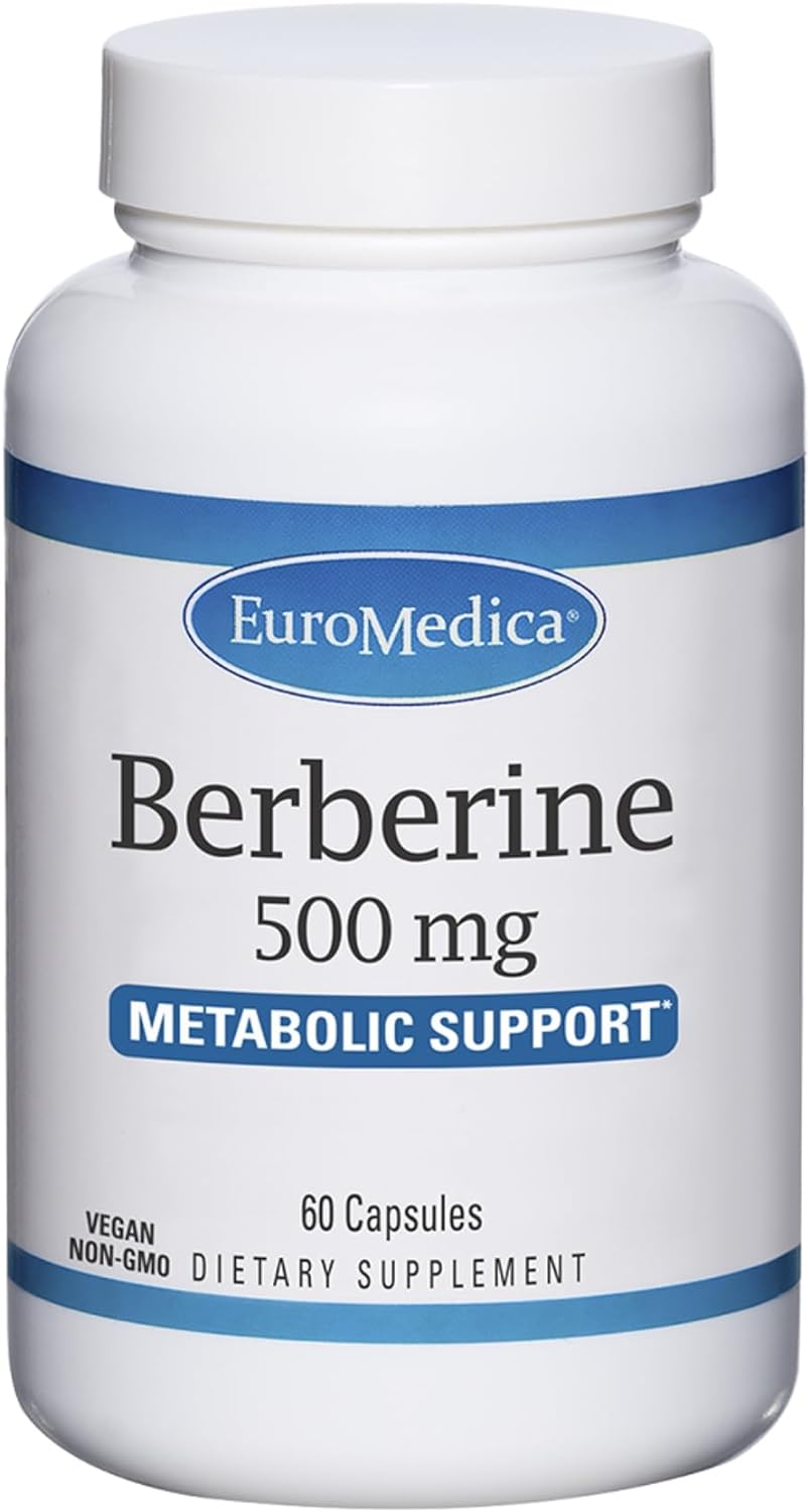 Euromedica Berberine 500 mg - 60 Capsules - Indian Barberry - Metabolic Support - Non-GMO, Vegan - 60 Servings