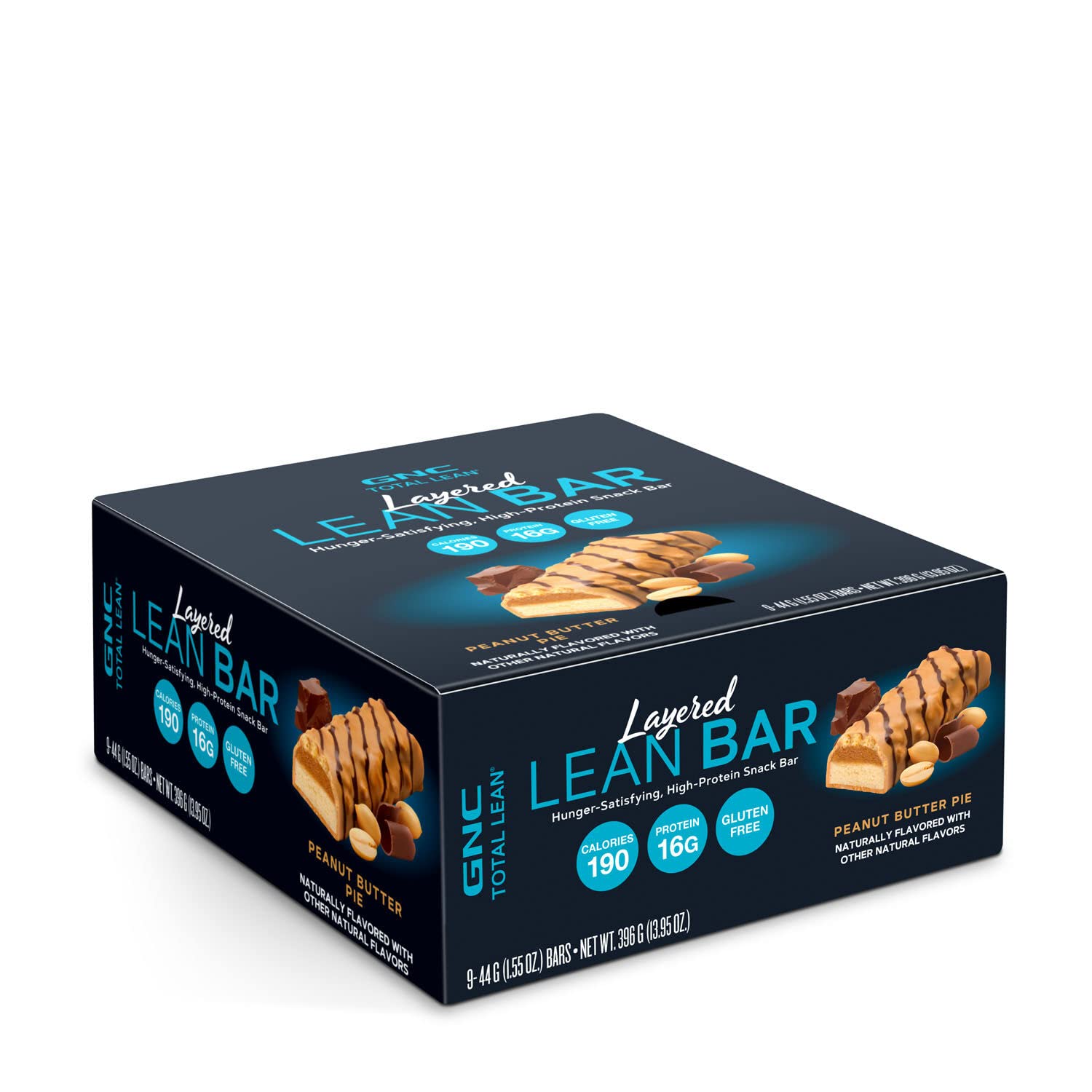 Gnc Total Lean Layered Lean Bar| Hunger Satisfying - High Protein Snack Bar | Peanut Butter Pie - 9 Bars