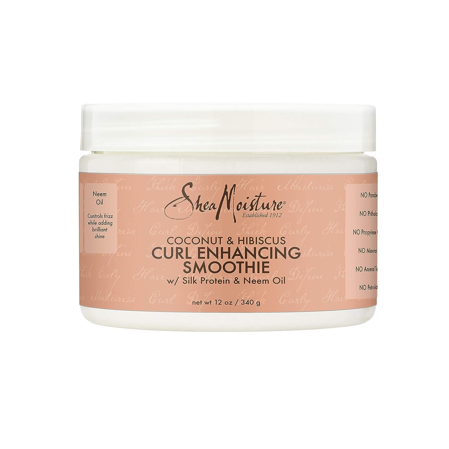 SheaMoisture Smoothie Curl Enhancing Cream Coconut and Hibiscus for Thick, Curly Hair Sulfate Free and Paraben Free 12 oz