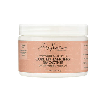 SheaMoisture Smoothie Curl Enhancing Cream Coconut and Hibiscus for Thick, Curly Hair Sulfate Free and Paraben Free 12 oz