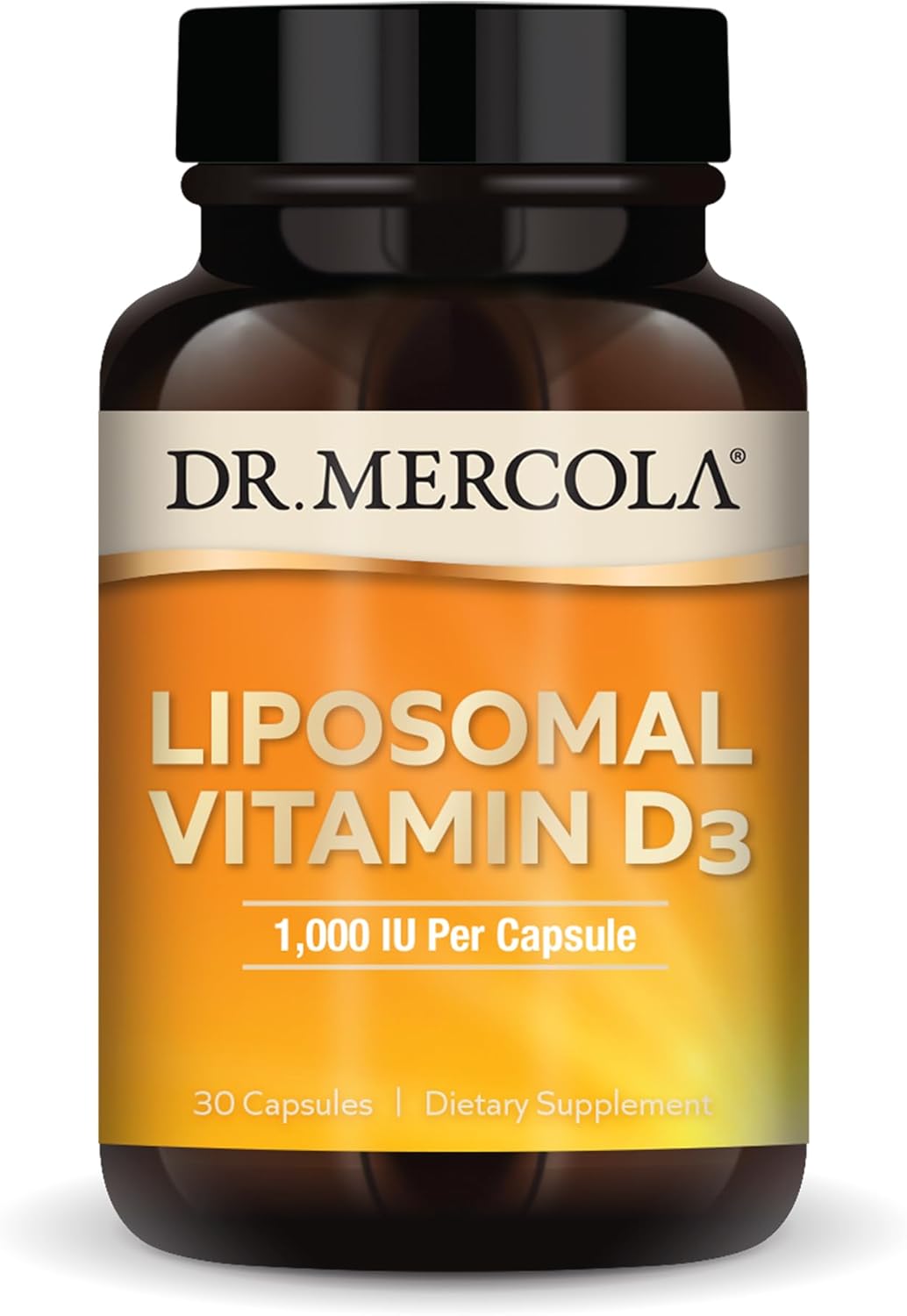 Dr. Mercola Liposomal Vitamin D3, 30 Servings (30 Capsules), 1,000 Iu Per Capsule, Dietary Supplement, Immune Support, Non-Gmo