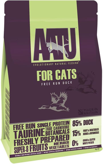 AATU 85/15 Dry Cat Food - Duck (3kg) - High Protein Grain Free Recipe with No Artificial Ingredients?ADCAT3