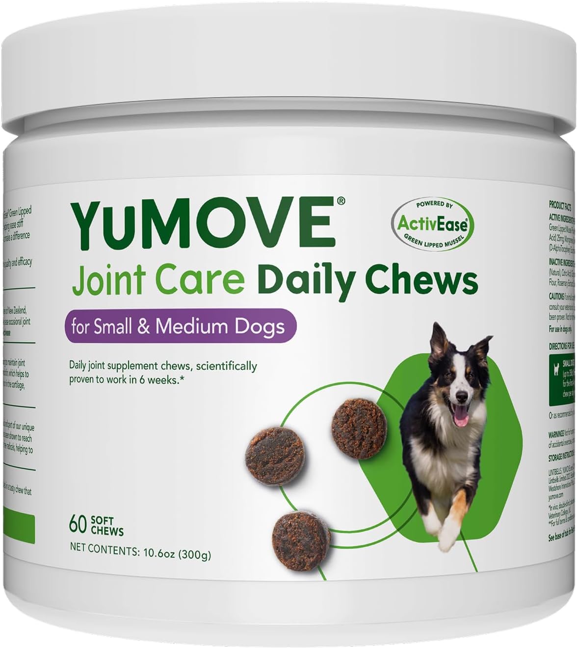 Yumove Hip & Joint Supplement For Dogs - With Glucosamine Chondroiton, Green Lipped Mussel, Hyaluronic Acid, And Omega 3 Joint Supplement For Stiffness And Mobility 60 Chews (Large/Xl Dogs)