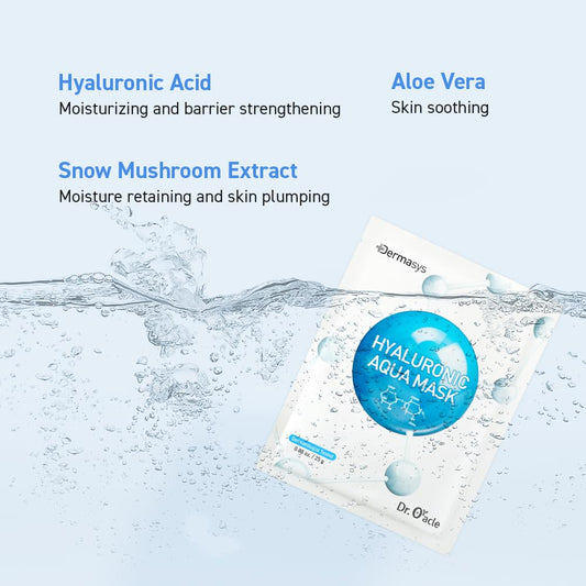 Dr.Oracle Dermasys Hyaluronic Aqua Mask 5Ea Moisturizing, Ha + Aloe Vera