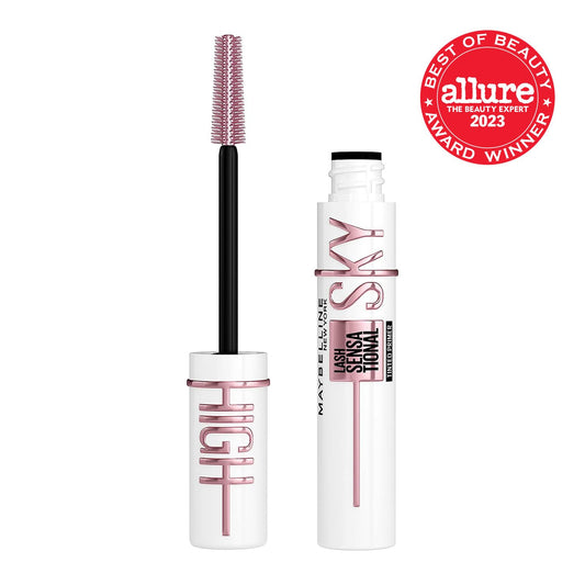 Maybelline Lash Sensational Sky High Serum Infused Lash Primer For Mascara, Lengthening, Thickening, Tinted And Washable Formula, Soft Black, 1 Count