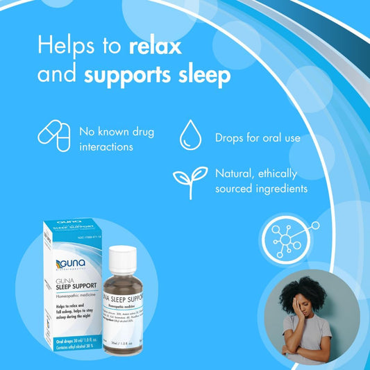 Guna Sleep Support Homeopathic Natural Sleep Aid, Melatonin-Free And Non Habit-Forming - 1 Ounce