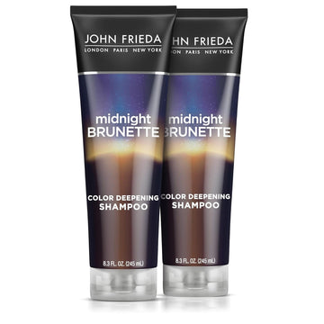 John Frieda Midnight Brunette Visibly Deeper Color Deepening Shampoo, 8.3 Ounce (Pack Of 2), With Evening Primrose Oil, Infused With Cocoa