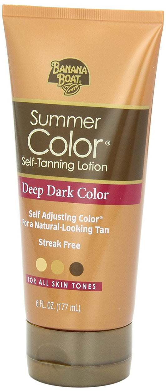 Banana Boat Summer Color Self Tanning Lotion, 6Oz | Deep Dark Color For All Skin Tones, Self Tanner Lotion, Gradual Tanning Lotion, Sunless Tanning Lotion, Banana Boat Self Tanner, 6Oz (Pack Of 3)