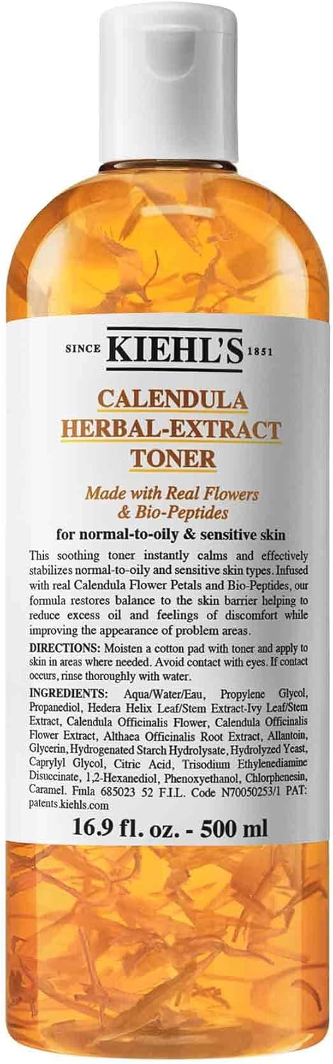 Kiehl'S Calendula Herbal-Extract Toner Soothing Alcohol-Free Toner For Normal To Oily Skin, 500Ml