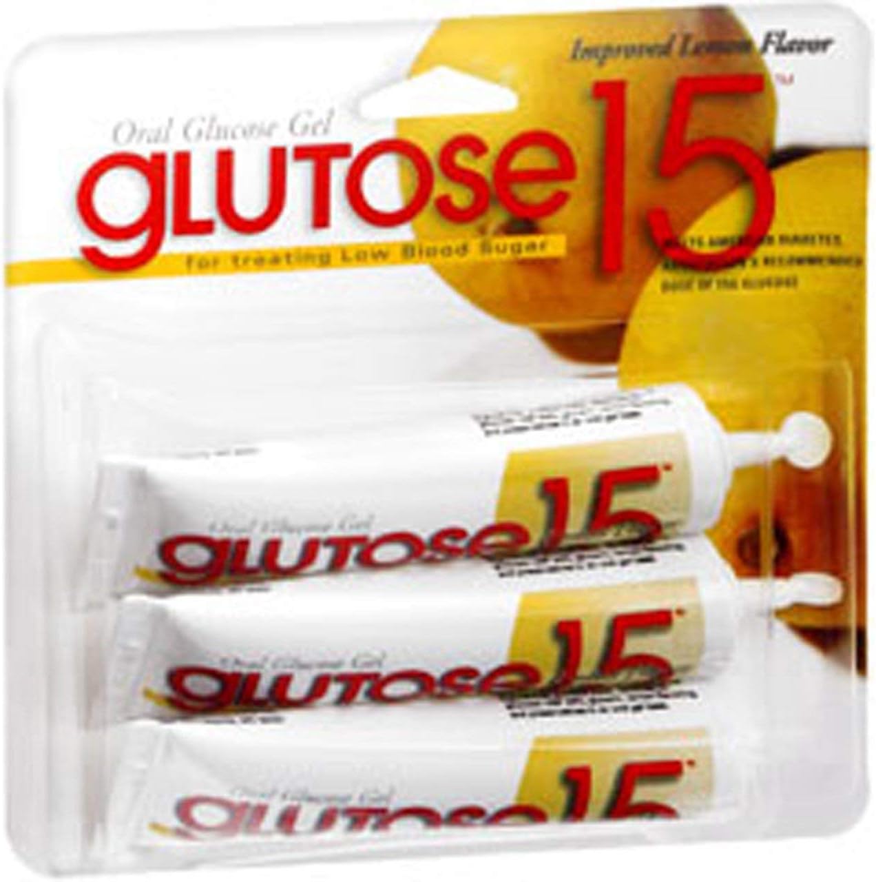 Glutose 15 Gm Oral Glucose Gel, One Dose Tube With Lemon Flavour - 3 Ea : Health & Household