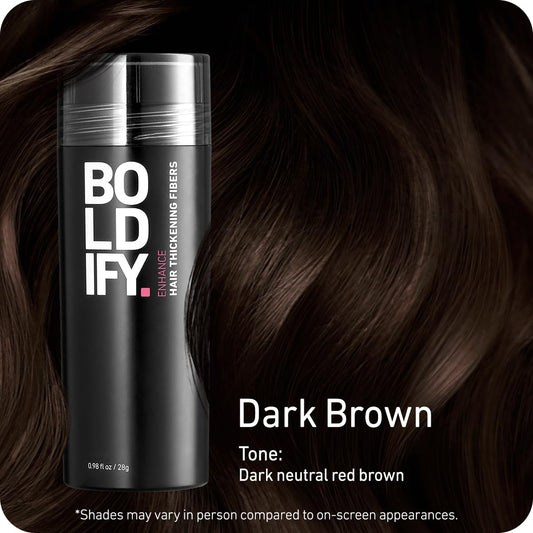 Boldify Hair Fibers (28G) Fill In Fine And Thinning Hair For An Instantly Thicker & Fuller Look - Best Value & Superior Formula -14 Shades For Women & Men