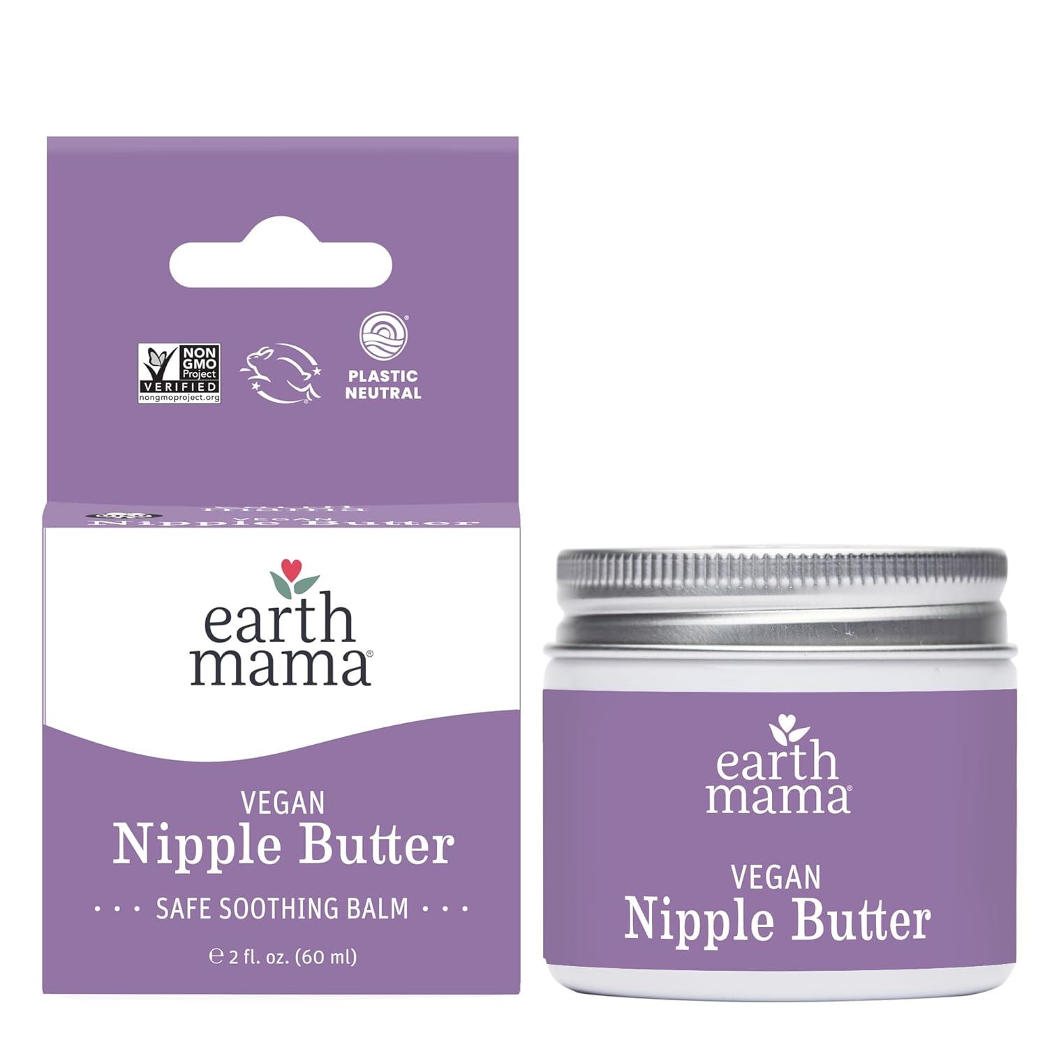 Earth Mama Vegan Nipple Butter | Cruelty-Free Breastfeeding Cream For Nursing Mamas | No Lanolin, 2-Ounce