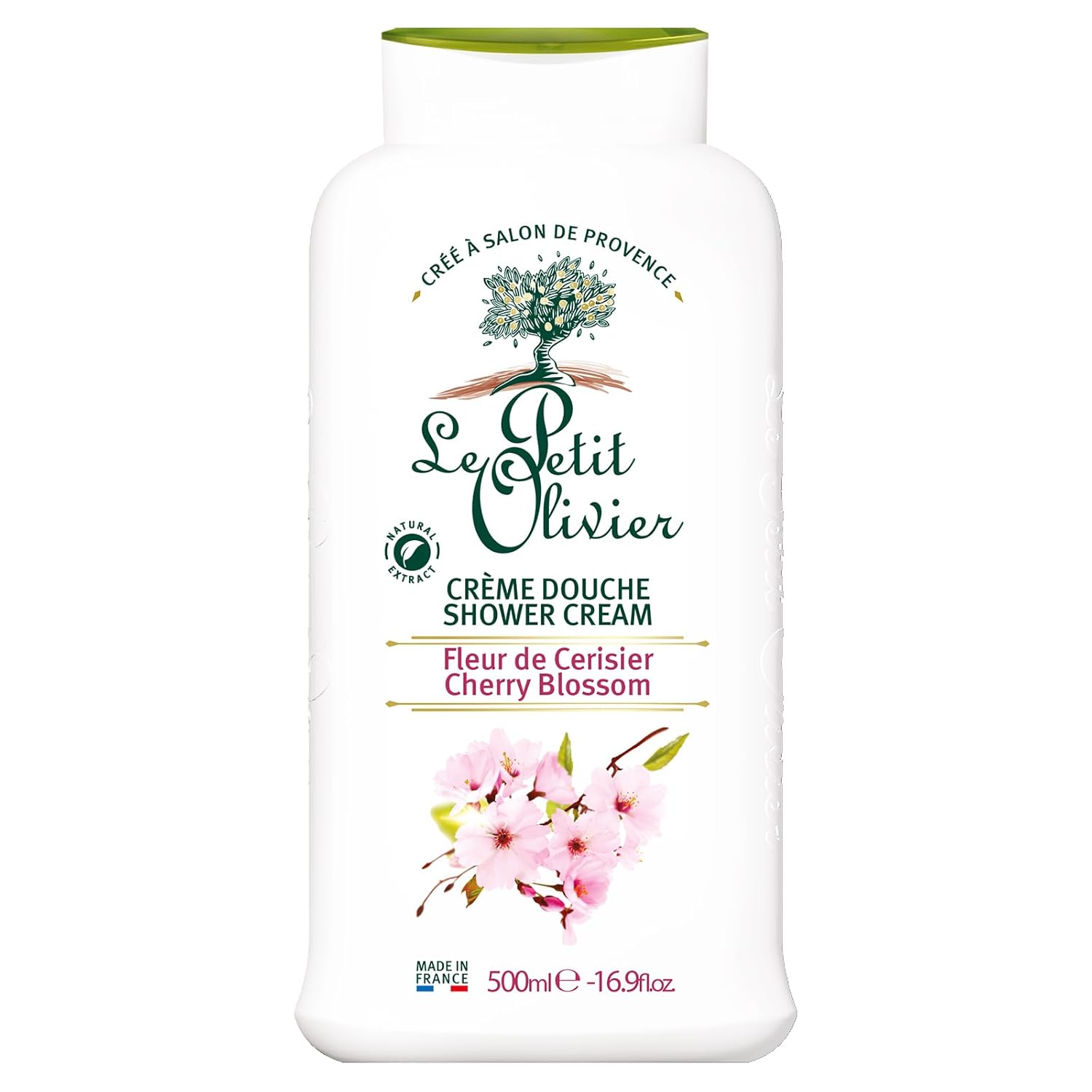 Shower Cream, Cherry Blossom, 16.9 Oz - Moisturizing Cream For Sensitive Skin - Natural Extracts - Enriched With Glycerin - Ph Neutral - Soap-Free - Dye-Free - In-Shower Body Cream