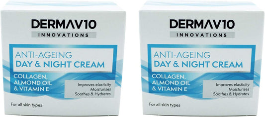 Derma V10 Anti-Ageing Day & Night Cream - Pack Of 2