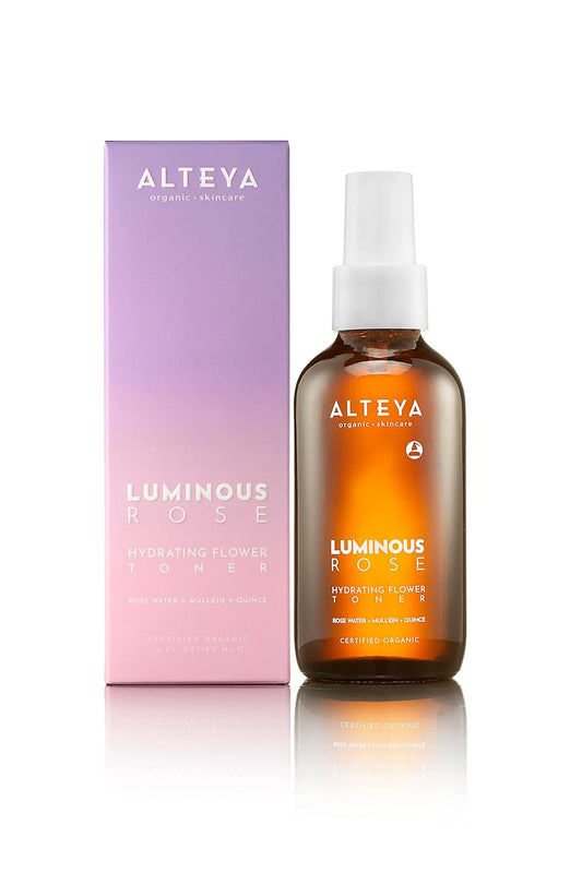 Alteya Rganic Luminous Rose Hydrating Flower Toner 4 Fl Oz/120 Ml – Certified Organic – Purifying, Balancing, Revitalizing – All Skin Types