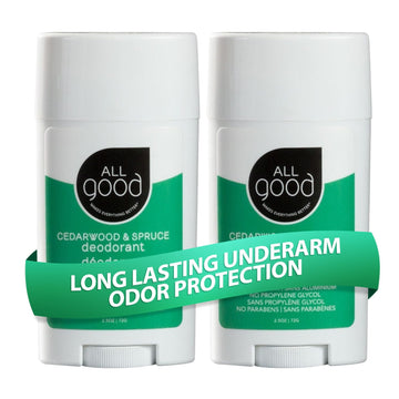 All Good Aluminum Free Deodorant Stick - Natural Deodorant W/Shea Butter & Aloe Vera, Bio-Active Formula, Vegan, Underarm Odor Protection For Men & Women (Rose Geranium & Jasmine)