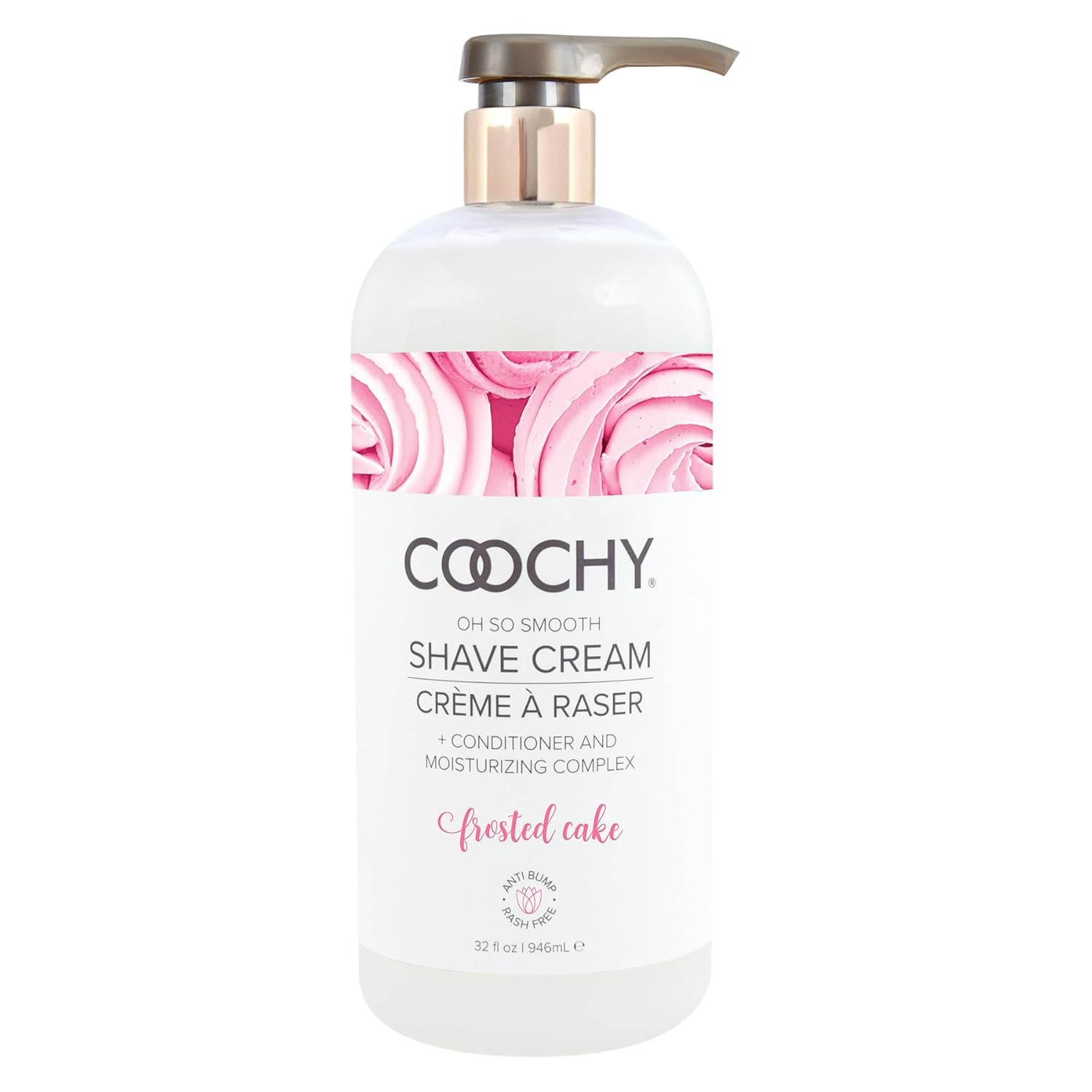 Coochy Shave Cream - Moisturizing Shave Lotion - Gentle Intimate Shaving Cream - For Bikini Area, Underarms, Legs & More - Rash-Free, Hydrating Formula - 32 Oz, Frosted Cake
