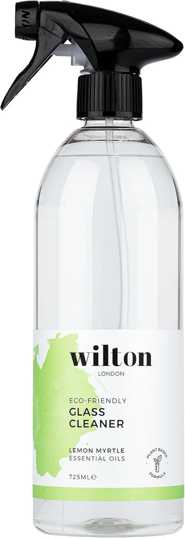 Wilton London Eco-Friendly Glass, Window & Mirror Cleaner - Plant-Based And Biodegradable - Packed With Essential Oils - Made In The Uk - Fresh And Longlasting Lemon Myrtle Scent - 725Ml