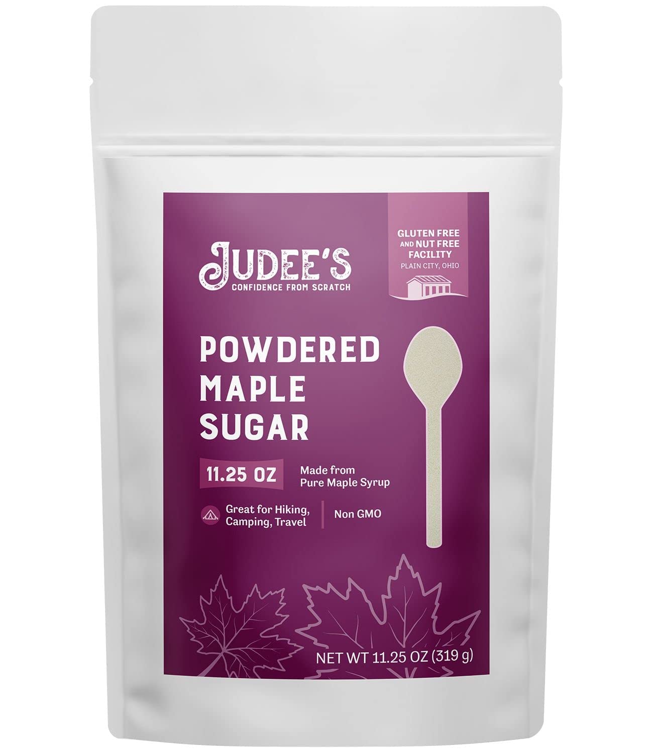 Judee’s Powdered Maple Sugar 11.25 oz - Confectioners Sugar from Maple Syrup - 100% Non-GMO, Gluten-Free, and Nut-Free - Great for Baking, Frosting, and Dusting