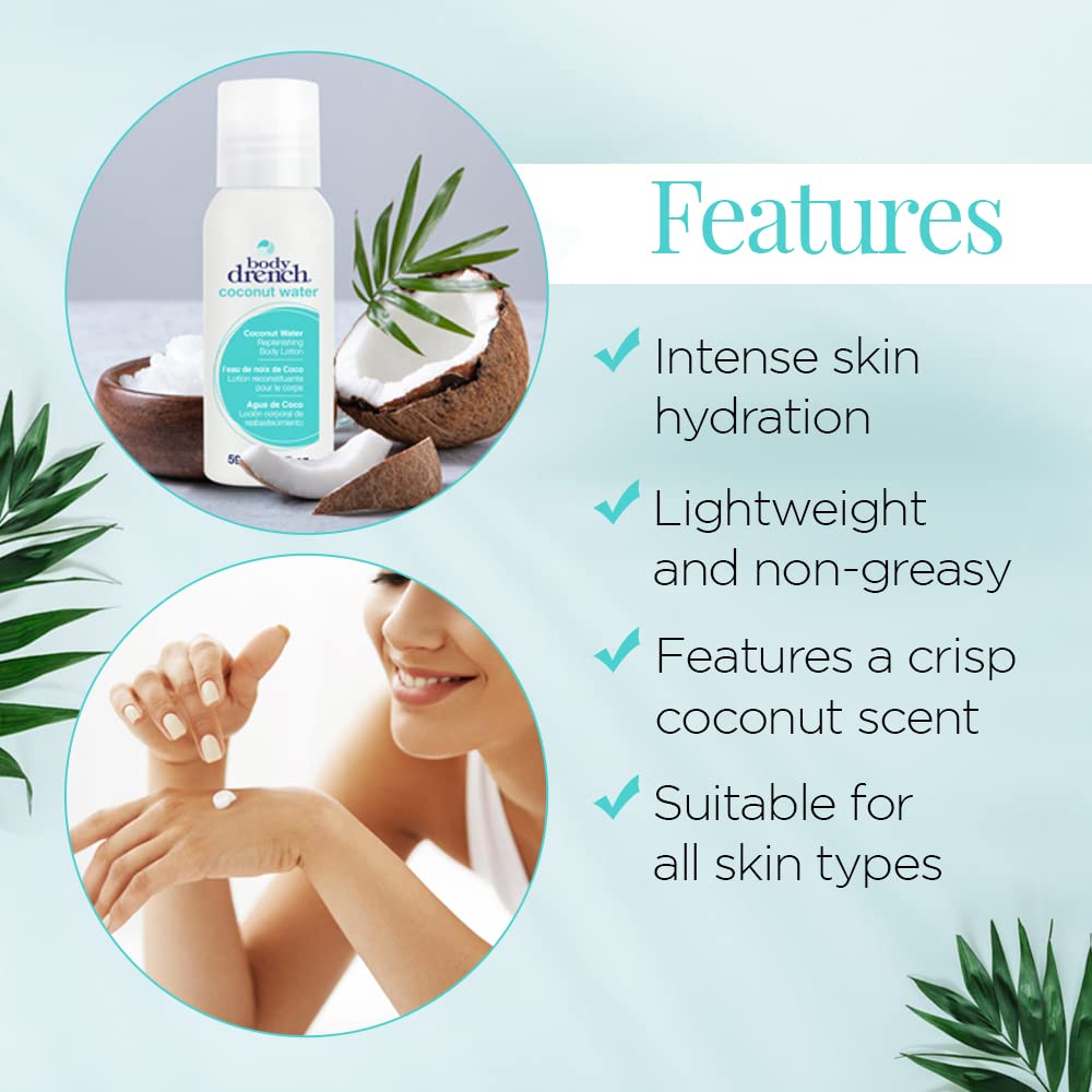 Body Drench Coconut Water Replenishing Lotion, 2 Fluid Ounce : Beauty & Personal Care