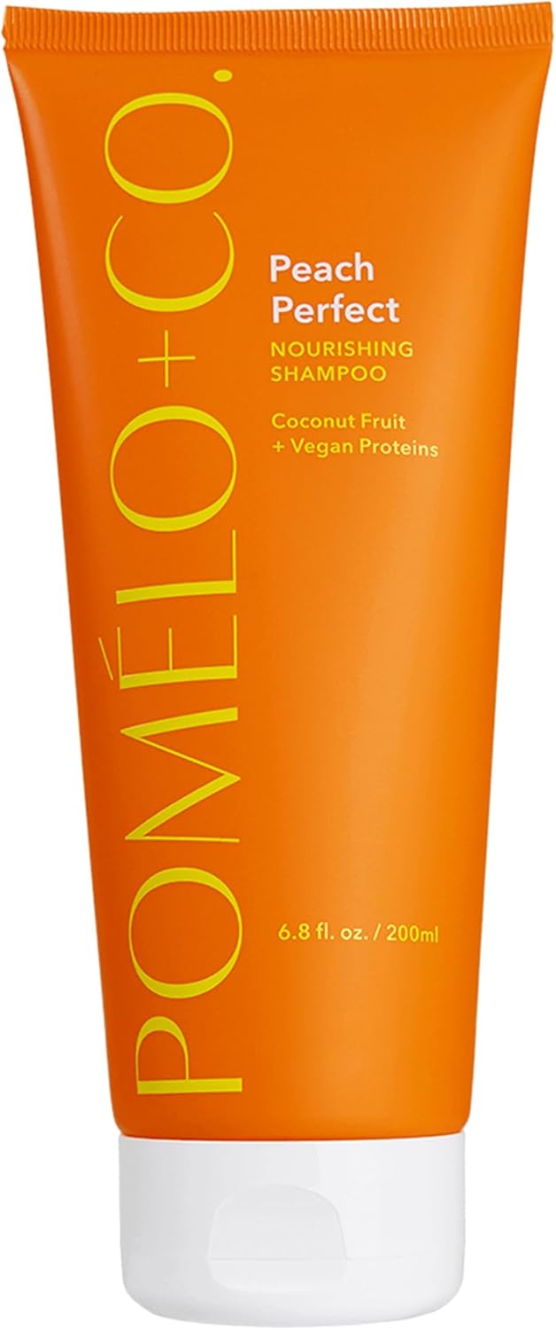 Pomélo+Co. Peach Perfect Shampoo - Moisturising Hair Care For Dry Hair - Vegan Hair Shampoo With Nourishing Ingredients - 200Ml