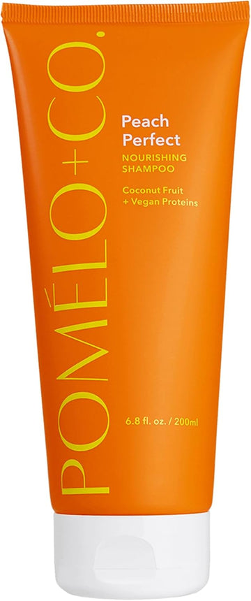 Pomélo+Co. Peach Perfect Shampoo - Moisturising Hair Care For Dry Hair - Vegan Hair Shampoo With Nourishing Ingredients - 200Ml