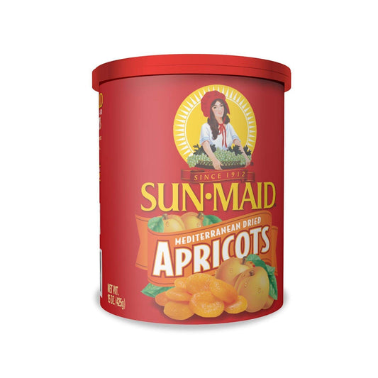 Sun-Maid Mediterranean Dried Apricots - 15 Oz Canister - Mediterranean Apricot Dried Fruit Snack For Lunches, Snacks, And Natural Sweeteners