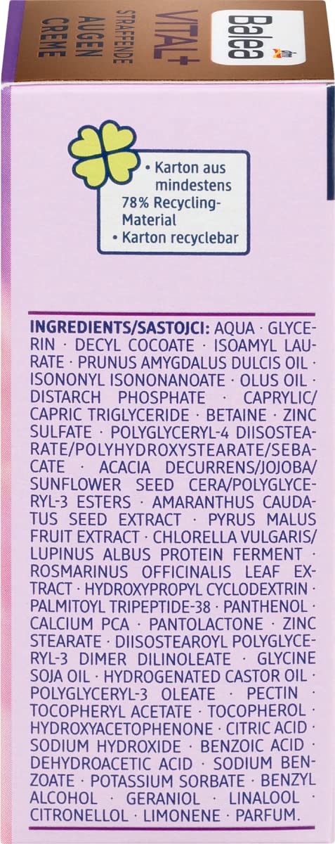 Balea Eye Cream Vital + Firming Eye Cream, 15 Ml (Age: +50)