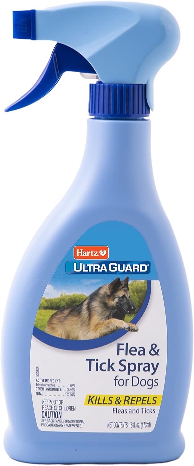 Hartz UltraGuard Flea And Tick Dog Spray, Kills And Repels Fleas And Ticks, 16 Ounce