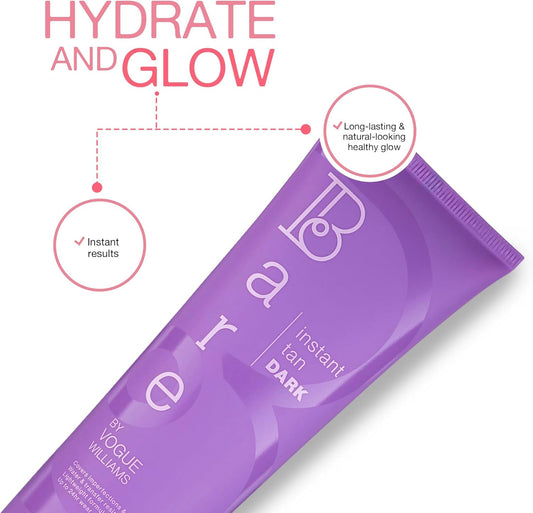 Bare By Vogue Instant Tan - Dark 150Ml, Wash-Off Formula For Streak-Free, Natural-Looking Glow - Infused With Super Peptides For Plump, Smooth & Firm Skin