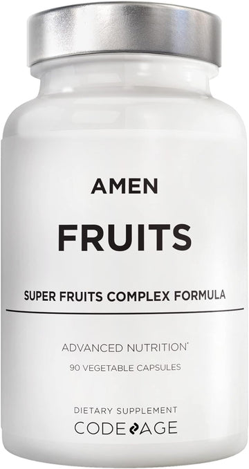 Fruits, Daily Fruits Vitamins Supplements, Raw Whole Fruits Multivitamin Capsules, Berries Vegan Blend, Antioxidant Polyphenols Superfood & Flavonoids Tropical Fruit Extracts, Non-GMO, 90 ct