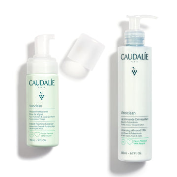 Caudalie Instant Foaming Cleanser And Vinoclean Gentle Cleansing Almond Milk Duo