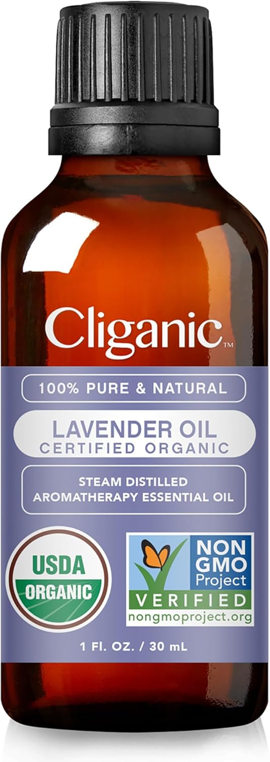 Cliganic Organic Lavender Essential Oil, 1Oz - 100% Pure Natural Undiluted, For Aromatherapy Diffuser | Non-Gmo Verified