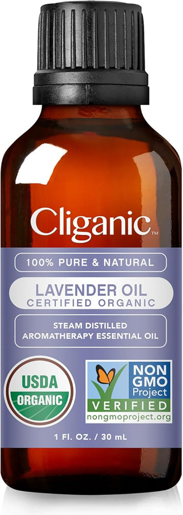 Cliganic Organic Lavender Essential Oil, 1Oz - 100% Pure Natural Undiluted, For Aromatherapy Diffuser | Non-Gmo Verified