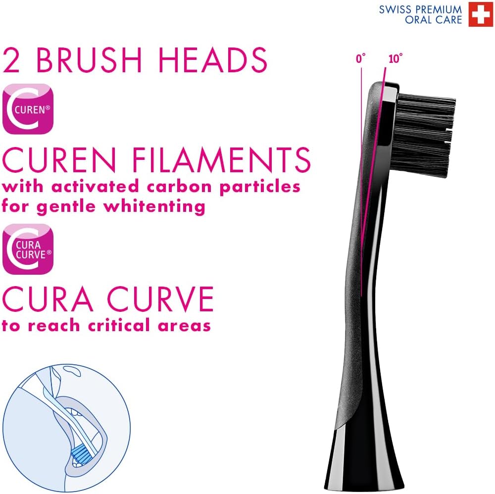 Curaprox Hydrosonic Black is White Sonic Toothbrush - Curaprox Electric Toothbrush for Adults with 7 Cleaning Levels with Carbon Filaments. : Amazon.co.uk: Health & Personal Care