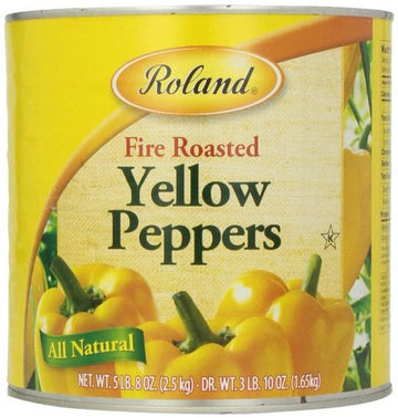 Roland Foods Fire Roasted Yellow Peppers, Whole Peppers, Specialty Imported Food, 5 Lb 8 Oz Can