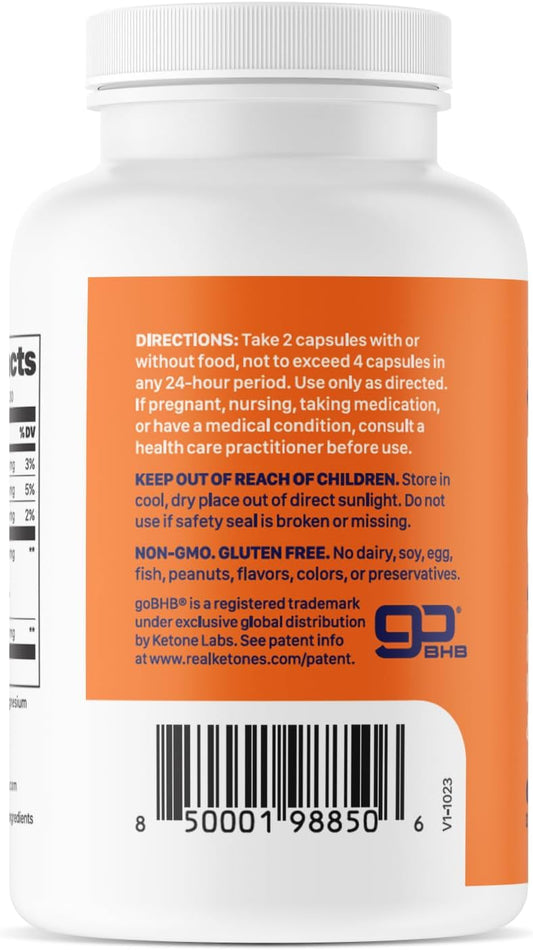 Keto Bhb Salts Capsules - Sodium Calcium & Magnesium Bhb Capsules With Caffeine & Patented Gobhb Beta-Hydroxybutyrate Electrolytes - Exogenous Ketones Supplement For Enhanced Energy Focus & Ketosis