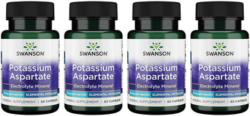 Swanson Potassium Aspartate 99 Milligrams 60 Capsules (4 Pack)